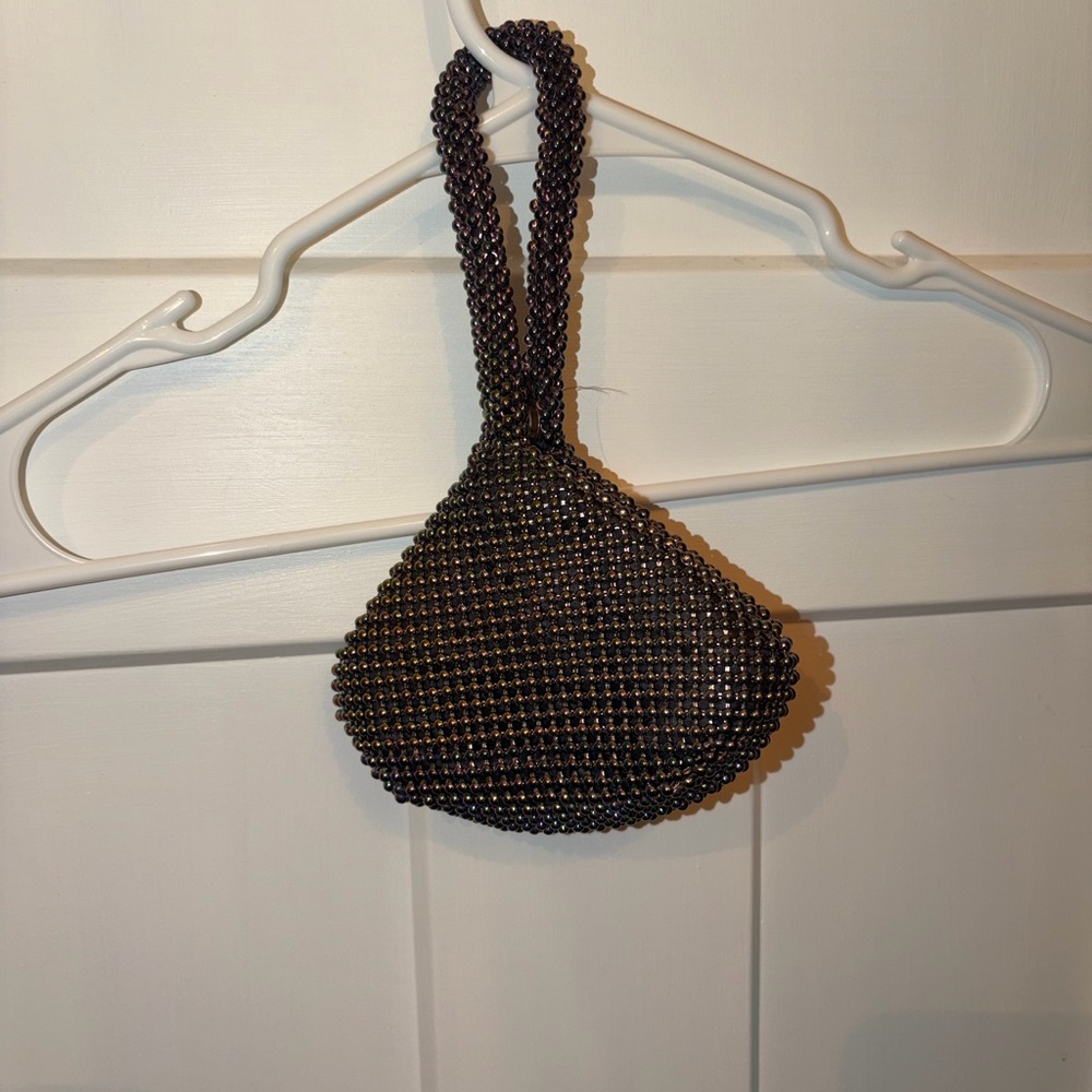 Elegant Black Beaded Evening Bag